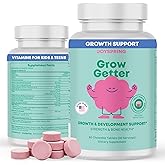 JoySpring Growth Vitamins for Teens & Height Support for Kids - Encourages Stronger Bones & Healthy Natural Growth - Sugar Free - L-Arginine, L-Lysine, Zinc, Vitamin D & K2-30 Servings