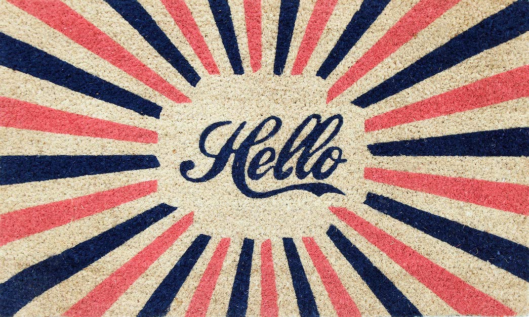 Coco&Coir Door Mat | Non-Slip | Thick Coir | Premium Quality | Rubber Backed | Eco-Friendly | Indoor | Outdoor | Heavy Duty | Urban Themed | Entrance Door Mat | 45 x 75 cm (Hello Dazzle)