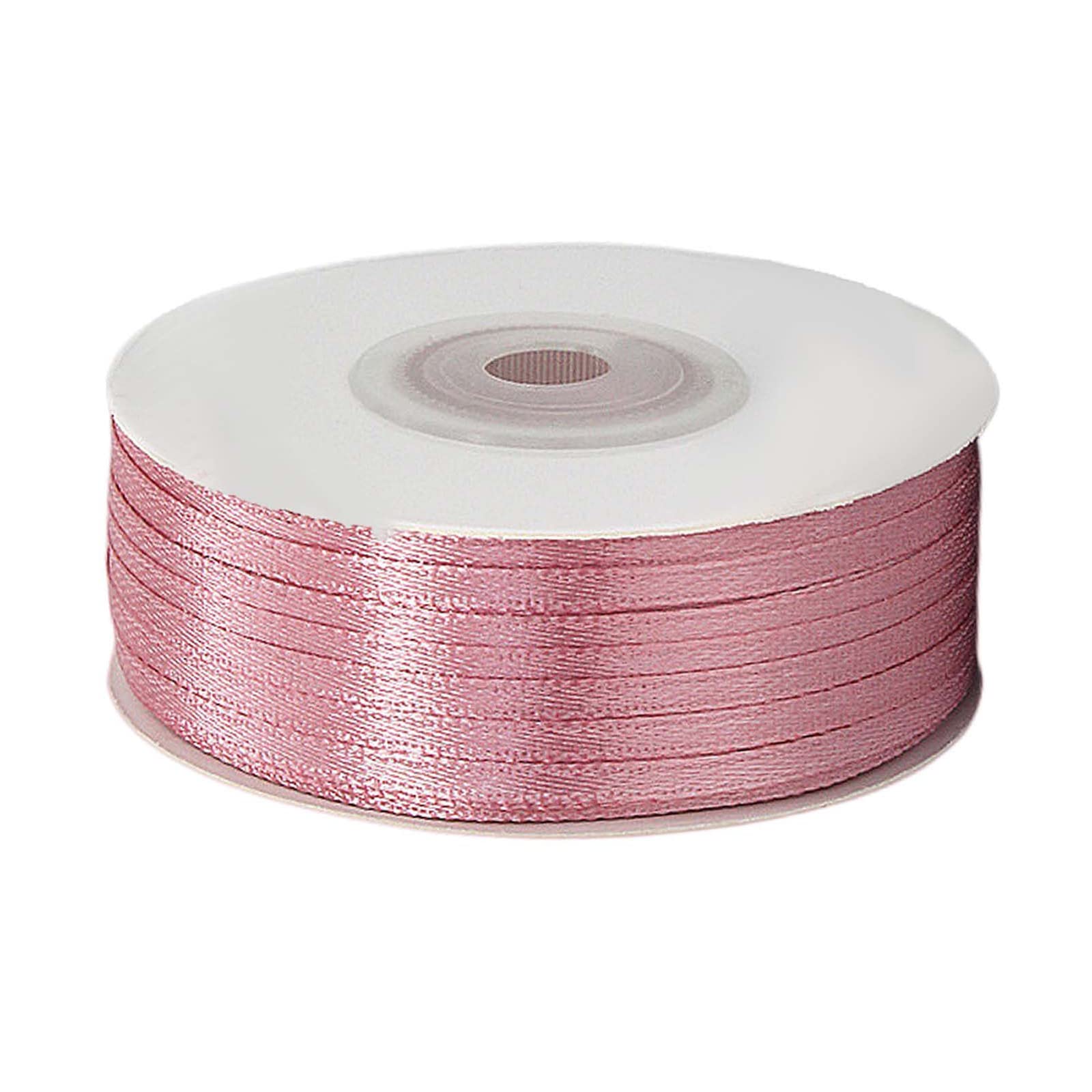 23 Meters Satinband Bohnenpastenpulver 3mm, Dekoration Präsent Geschenkband Schleifenband, Stoffband für Kleid Hochzeit, Taufe und Geburtstag Geschenke,Satin Dekoband, 91m Dusty Pink Satin Ribbon