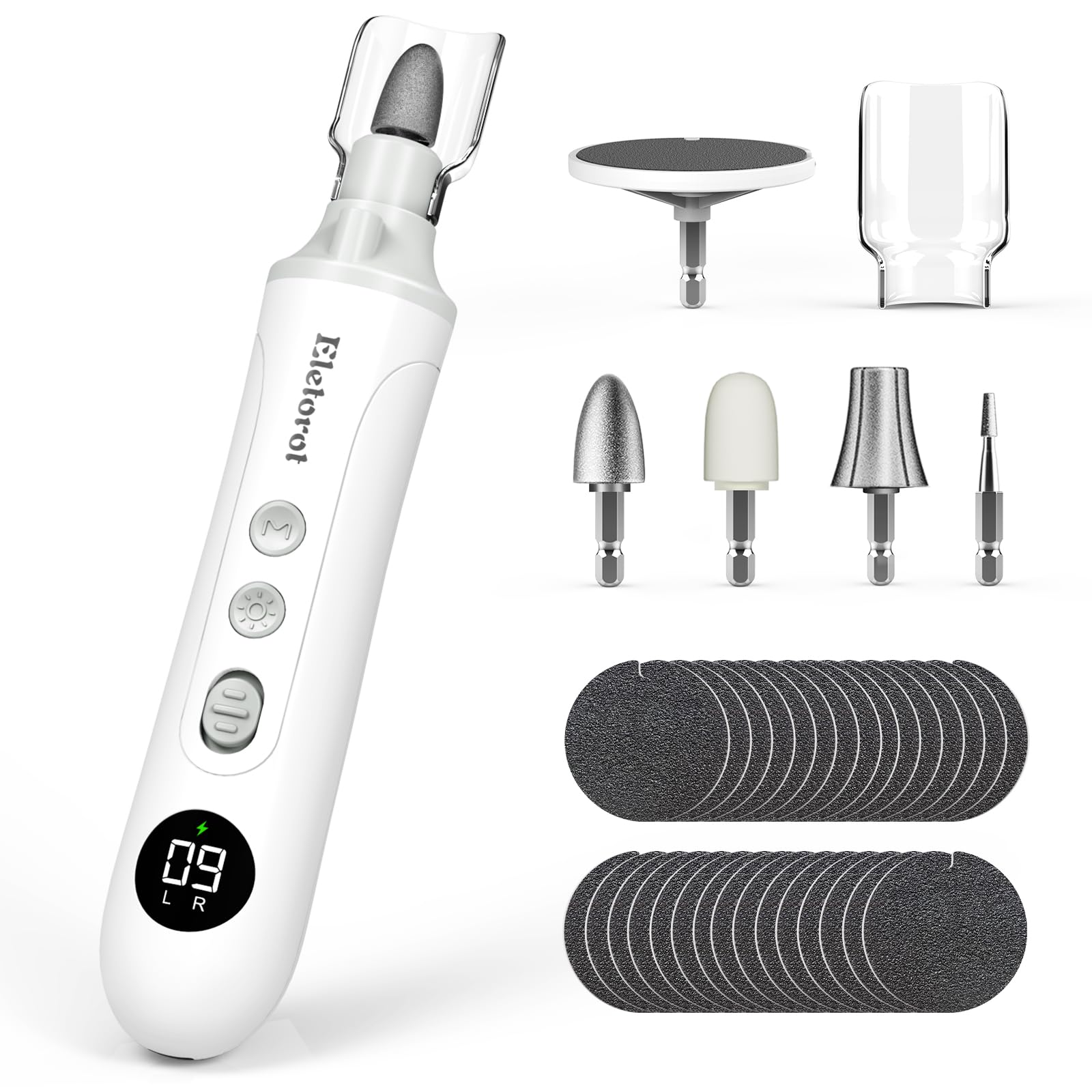 Eletorot Manicure and Pedicure Set for Feet Women, Cordless Electric Nail Files, Rechargeable Nail Drill, Electric Toenail File for Thick Nails Cuticles Hard Skin Callus Remover