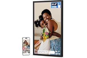 FRAMEO 21.5 Inch Touchscreen Large Digital Photo Frame, 1920x1080 WiFi Digital Picture Frame 32GB, Security Share Photo/Video