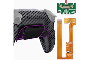 eXtremeRate Graphite Carbon Fiber Pattern Back Paddles Programable RISE Remap Kit for PS5 Controller BDM-030 040 050, Upgrade Board & Redesigned Back Shell & Back Buttons Attachment for PS5 Controller