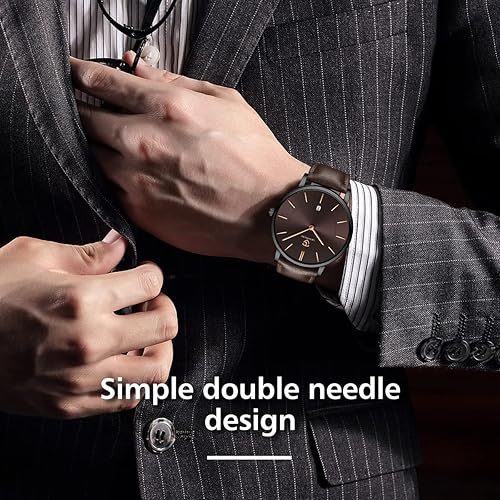 Ben Nevis Montre Homme Ultra Mince Quartz Date - Cuir Souple, Étanchéité 3 ATM, Style Élégant