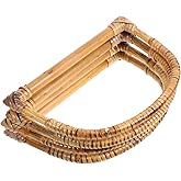 Gadpiparty Handbag Handles Making 4pcs Natural Wood Rattan Handles for DIY Purse Random