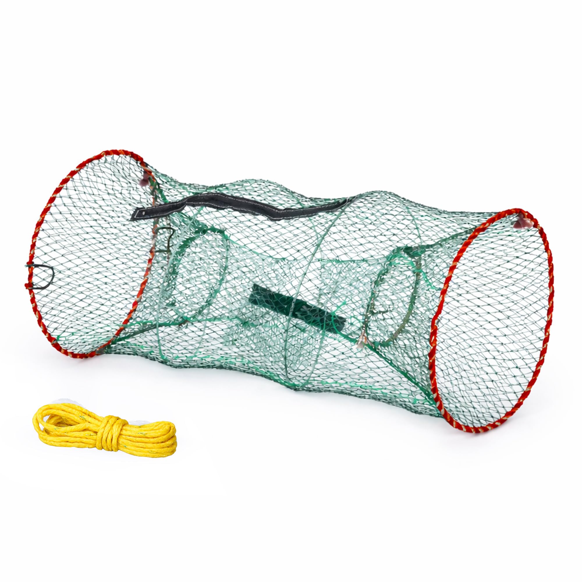 Fineway Collapsible Crabbing Net - Durable Mesh Crab Net, Fish Trap Basket Net For Catching Crab, Prawn, Shrimp, Lobster, EEL, Crayfish Trap - Fishing Net with Zipped Access and Bait Pocket