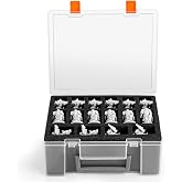 Madcat Miniature Storage Carrying Figure Case - 32 Slot Figurine Minature Carrying Case with 2 Foam Layer for Miniatures Compatible with 40k, DND &amp; More (Transparent)