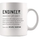 Panvola Engineer Definition Someone Who Does Precision Funny Engineer Gifts For Engineering Students Teachers Computer Civil Mechanical Electrical Software Engineer Ceramic Mug 11 oz (White)