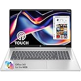 HP 17.3“ Touch | Touchscreen Laptop with Office 365 for The Web, AMD Ryzen 5 7430U (6 Cores, 12 Threads, Upto 4.3GHz, Beats Core i7-1355U), 16GB RAM, 512GB SSD Storage, 10 Key Number Pad, No Mouse