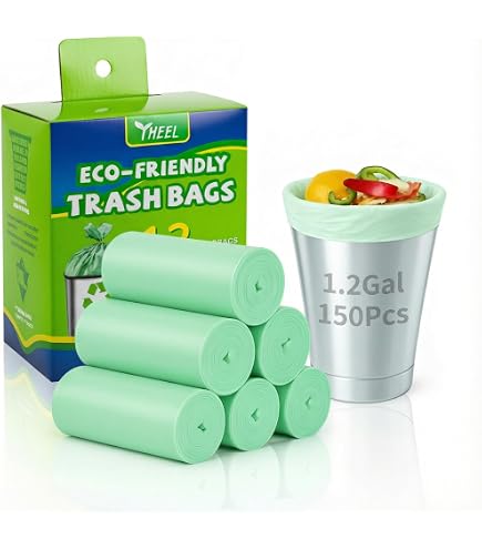 Sacs Poubelle Petits 4 Gallons (15L) - Couleurs Mélangées - Lot De 5 Rouleaux (150 Sacs) - 45x50 Cm - Neuf