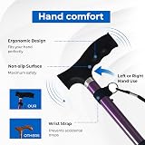 LIFE Life Healthcare Folding Walking Stick Adjustable Height Purple Cane view 3