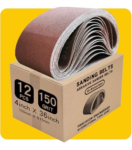 POWERTEC 10PK 4x36 Sanding Belts, 180 Grit Aluminum Oxide, X 36
