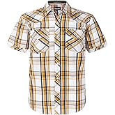 Men's Western Snap Casual Shirt Two Pocket Short Sleeve Shirt