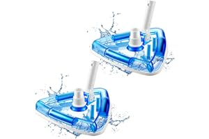 Jingmore 2 Pcs Weighted Clear Triangle Pool Vacuum Head with Brush Bristles Swivel Hose Connection EZ Clip Handle Pool Cleaning Equipment for Summer Swimming Pools, Connect 1-1/4" or 1-1/2" Hose, Blue