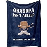 Flpoxzd Grandpa Gifts, Grandpa Christmas Birthday Gifts from Grandkids, Grandpas Blanket, Gift for Grandpas, Grandparents Present from Grandchildren, Blue Flannel Throw Blanket 50" X 60"