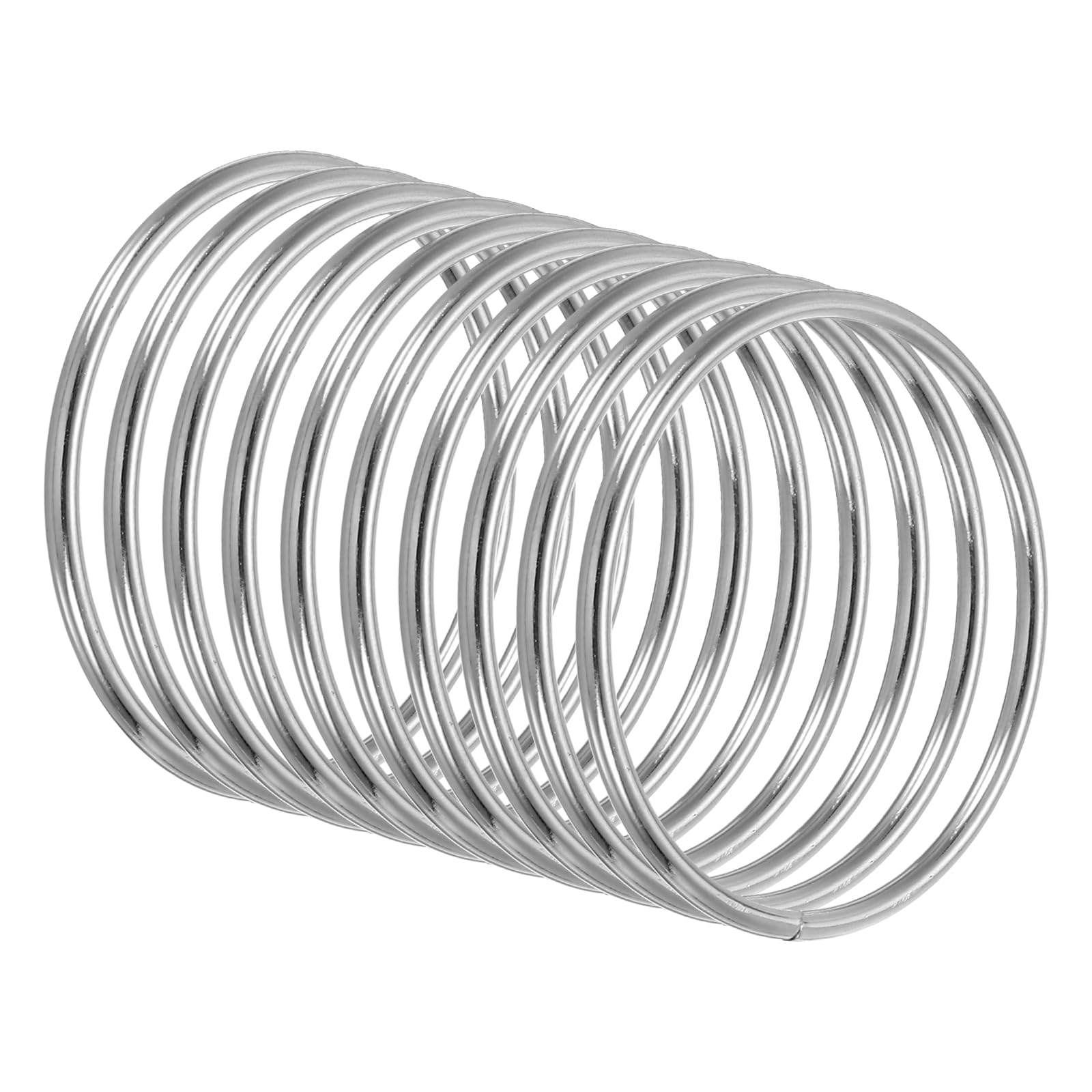 PATIKIL 2 Inch Dream Catcher Rings, 10 Pcs Metal Macrame Wreath Floral Round Ring Hoop for Home Car DIY Craft Wedding Wall Hanging Decorations, Silver