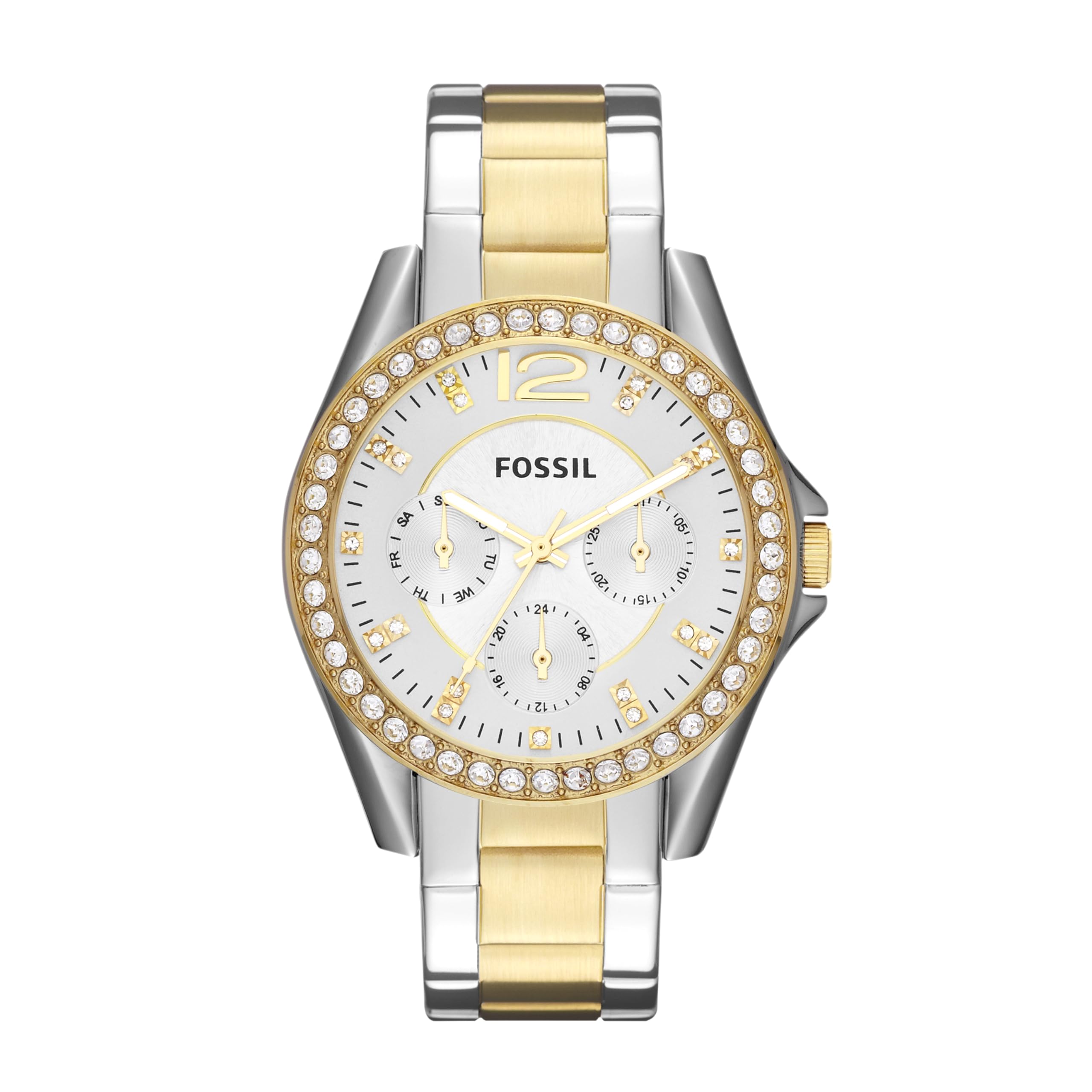 Fossil Riley Womens Quartz Watch with Silver Dial and Silver Stainless Steel Bracelet ES3204