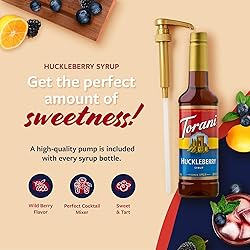Torani Huckleberry Syrup for Drinks, Flavoring for