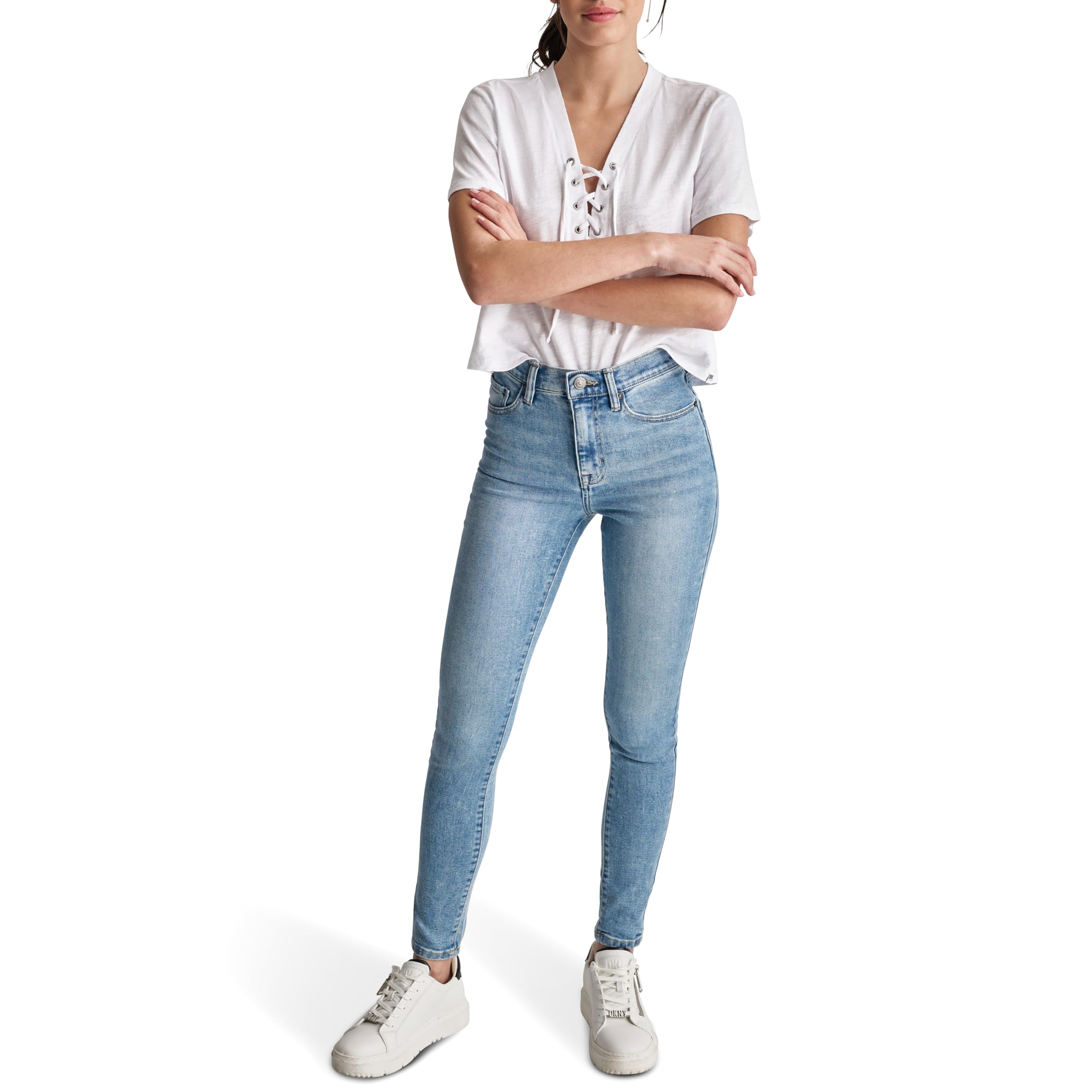 DKNY Women’s Bleecker Shaping Skinny Jeans, Chambers Wash, 32