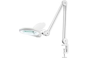 Neatfi Bifocals LED Magnifying Lamp with Clamp – 1,200 Lumens Daylight, 5-Inch Lens, Dimmable & Hands-Free, Adjustable Arm fo