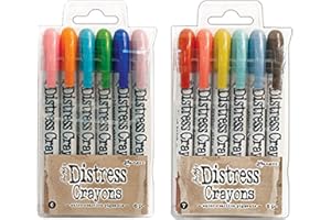 TIM HOLTZ DISTRESS Ranger Tim Holtz 12 Distress Crayons Sets #6, #7 (TDBK51763+TDBK51770)