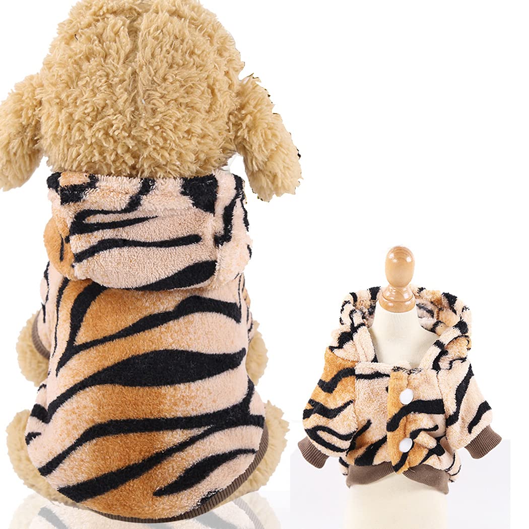 Abcsea 1 Piece Pet Hoodies, Pet Warm Clothes, Dog Sweater Hoodies, Pet Winter Clothing, Dog Clothes, Tiger Pattern XL Size