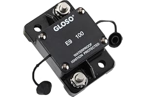 GLOSO Circuit Breaker E97 Auto Reset 100A Surfacce Mount Waterproof IP67 Marine Automotive Truck Hi-Amp (100A)