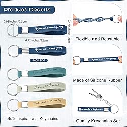 Fumete 24 Pcs Inspirational Keychains Gift for