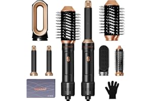 6 in 1 Blow Dryer Brush, Curling Wand Hair Air Styling Tools Set, Ionic with Massage Hot Air