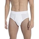 Calida Men's Cotton Classic Brief w/Fly & Soft Waistband, 23112, White, L