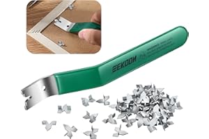 Feekoon Glazier Point Driver, Glazier Setting Tool with 100 Push Points, Glazing Push Point Driver Tool for Framing Glass Picture Cross Stitch(Green)