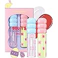 COLORGRAM FRUITY GLASS TINT MINI SET 02 WARM BEST SET | Radiant Lip Tint Duo for Glossy Shine & Vivid Color | Long-Lasting, Moisturizing Natural Pink & Grapefruit Tones | Portable & Cute Mini Size