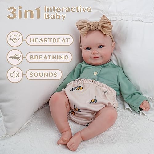 Realistic Baby Heartbeat Doll BABESIDE 3-in-1 Interactive Reborn