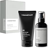 HOMMEFACE Men’s Easy Duo 2-Step Daily Routine Set - Includes a Face Wash, 4.22 fl oz and All-in-One Toner & Moisturizer, 5.07 fl oz - Korean Skincare Technology for Oily & Acne-Prone Skin
