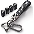 Tyre Valve Caps Caps and Metal Keychain Combo Compatiable Fit Acura Caps for Car Tyres, Car Accessories