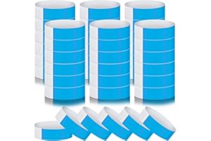 TUDOMRO 600 Packs Paper Wristbands for Events Neon Party Wristbands Colored Waterproof Paper Club Arm Bands Lightweight Identification for Concert Bar Entrance Admission(Blue)