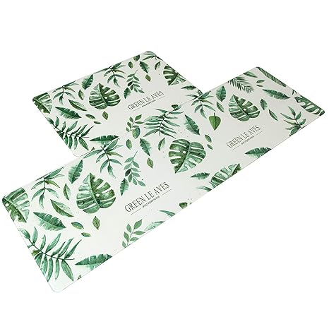 U Artlines Anti Fatigue Kitchen Floor Mat Set Of 2 Comfort Heavy Duty Standing Mats Ergonomic Non Toxic Waterproof Pvc Non Slip Washable For Indoor