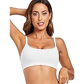 DreamLeaf Bralettes for Women Wireless Adjustable Thin Straps Sports Bra Unlined Seamless Cami Crop Top Bra