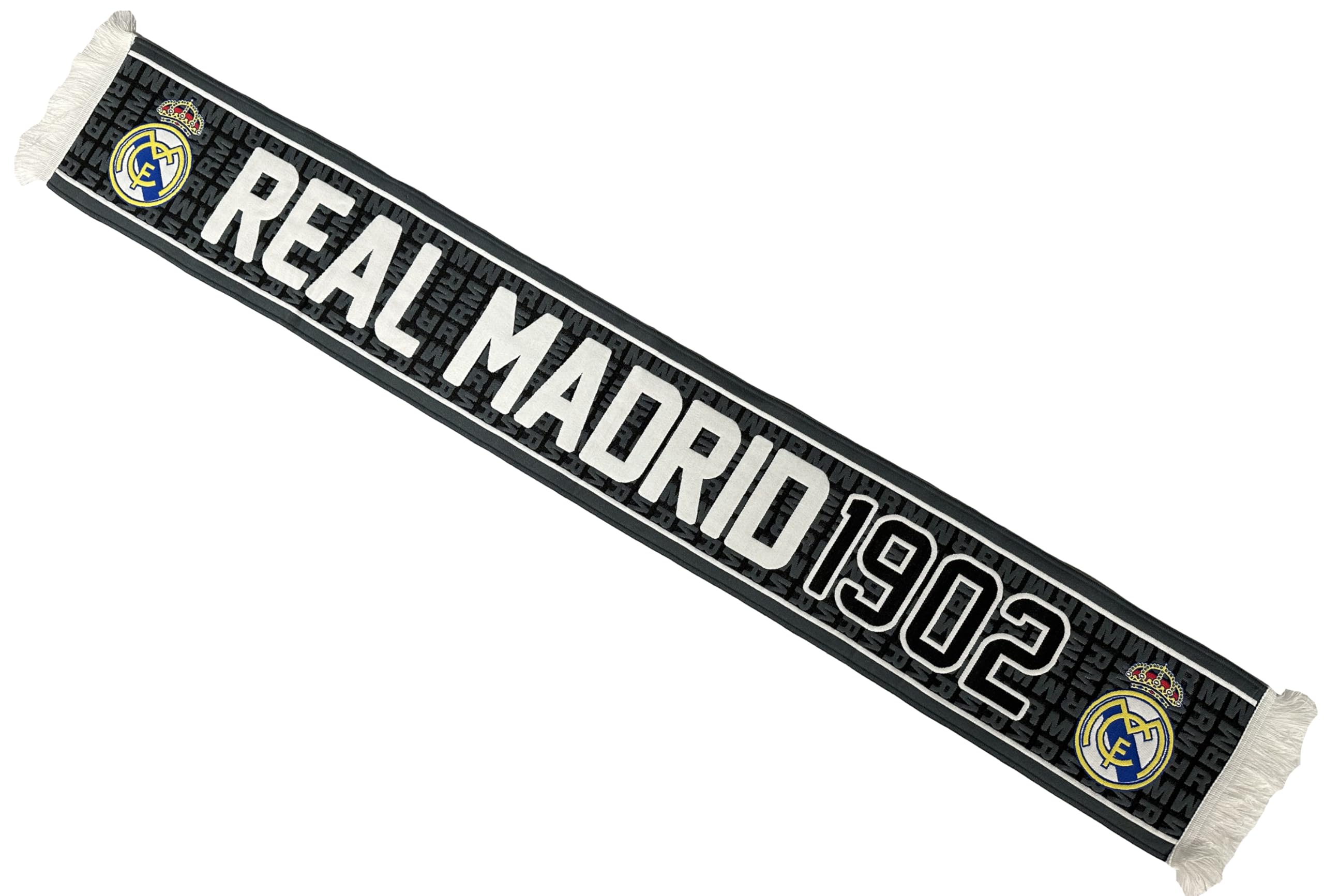 Real Madrid Real Scarf – Official Collection 140 cm, Grey and black, 140 cm