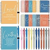 Kosiz 48 Sets Christian Gifts Bulk Inspirational Prayer Journals with Pens A6 Spiral Bible Notebook Religious Valentines Gift for Women Men Church Members Bible Study Groups (Bright Color)