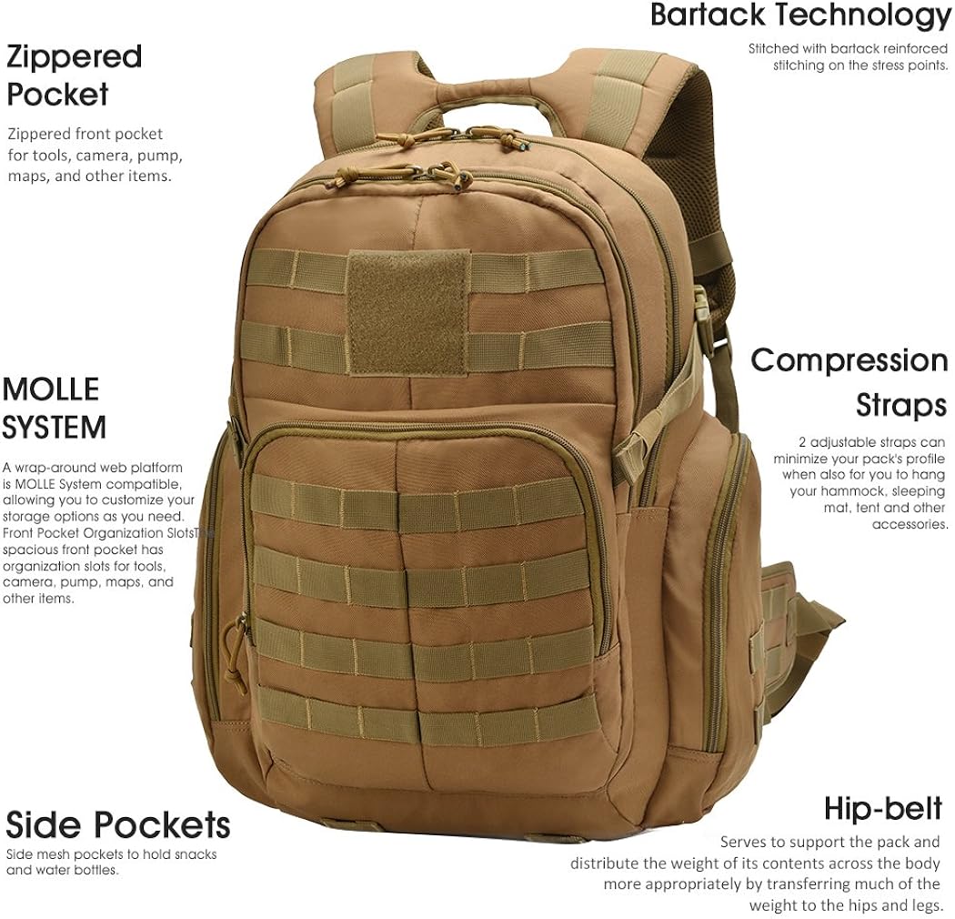 Mardingtop Hiking Backpack 40 Litre Multifunctional 3 Ways Travel