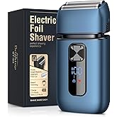 Brightup Foil Shaver Electric Razor & Shavers for Men with Trimmer[150 Min Runtime], IPX6 Waterproof Double Floating Blades for Shaving Face, Cordless/Type C Rechargeable/Travel Lock/LED Display