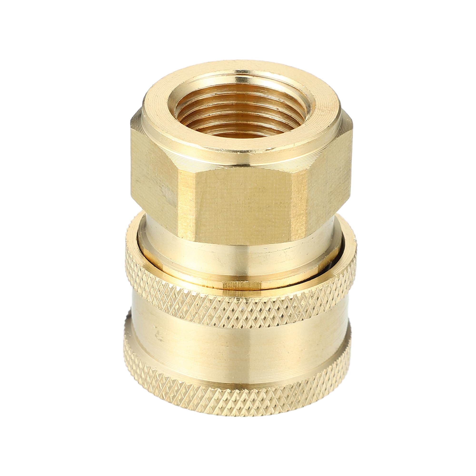 Hihaha Pressure Washer Coupler/Outer Washer Gun Adapter Universal for Car/Durable Brass 3/8" / 1 Pcs Copper Tone