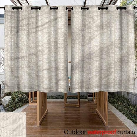 Amazon Com Sunnyhome Outdoor Window Curtains Ivory And Beige