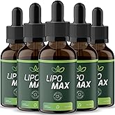 (5 Pack) Lipo Max - The Official LipoMax Drops Liquid Plus Premium Advanced Formula Natural Support, LipoMaxPlus Supplement for Overall Health & Wellness Vitamin Droppers - 5 Bottles for 5 Month