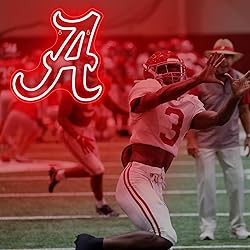 Alabama Neon Sign for Wall Decor,Red A Neon Led