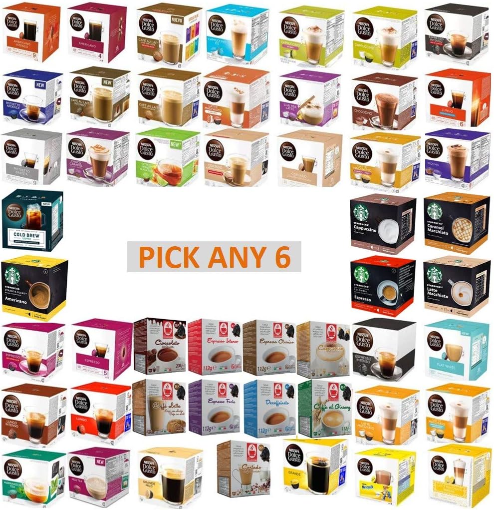 Dolce Gusto Compatible and Original Pods. Pick Any 6 Packs from 50+ Blends Including Espresso