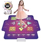 Mostop Dance Mat for Kids - Rechargeable Electronic Dance Pad with 8 Light-Up Keys & Cordless Bluetooth, Dancing Game Mat with 5 Game Modes, Girls Toys Music Games for Kids Ages 3-12
