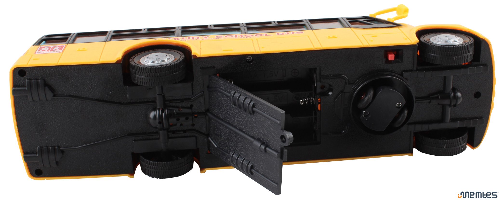 Memtes Electric Yellow School Bus Toy with Flashing Lights and Music