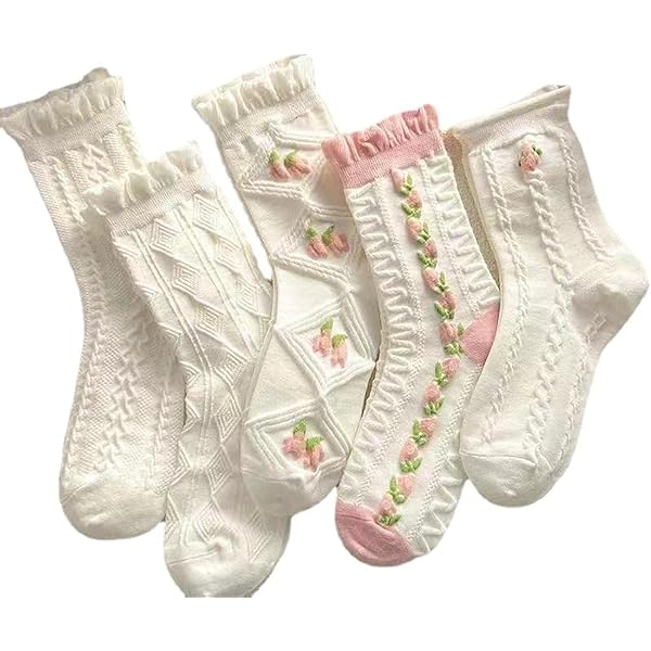 Amazon.com: Flixxo 5 Pair Cute Women's Cottagecore Lace