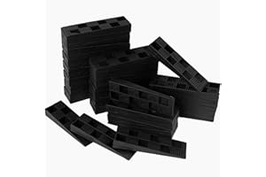 Repa Market Ridged Plastic Building Wedges - Shims for Leveling - 3.74" x 1.18" Inch/Pack of 40 - Construction Spacers - Leveler Wobble Shim for Home Improvement - Leveling Floor, Furniture, Window